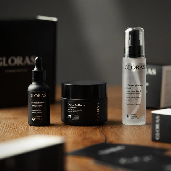 Coffret de soin barbe et cheveux FULL CARE - GLORAS | 2 Brosse Gratuites