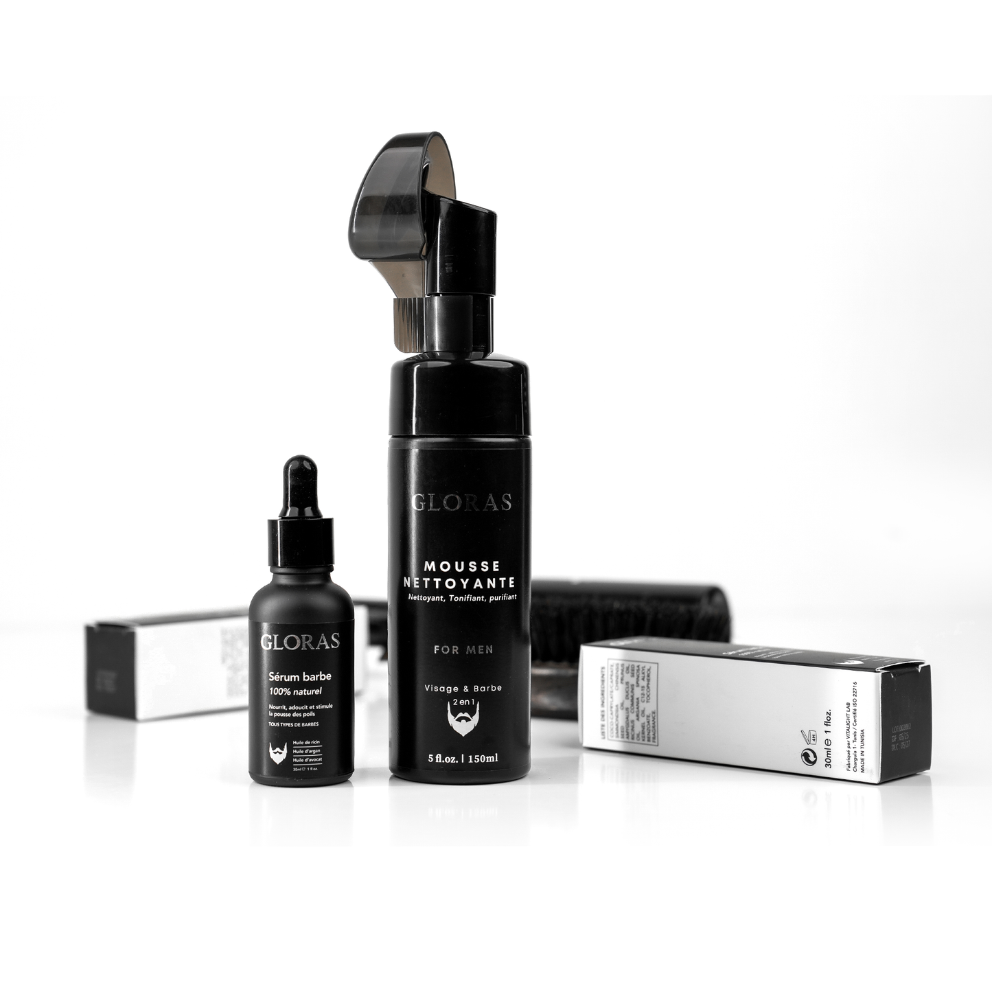 Coffret de Soin Barbe – العناية باللحية | PREMUIM offre : 2 Brosses en Bois + une Brosse silicone GRATUITS 🎁