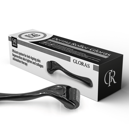 GLORAS Derma Roller 0.5 mm – 540 Aiguilles en Titane
