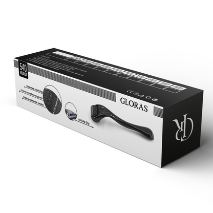 GLORAS Derma Roller 0.5 mm – 540 Aiguilles en Titane
